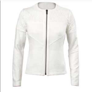 Cabi White Lace Occasion Zip Up Jacket Style 715